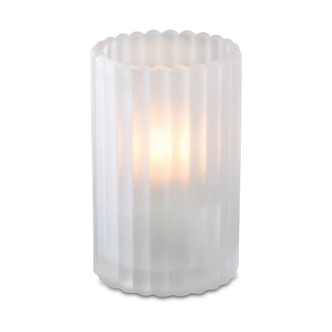 Sterno 80218 Candle Lamp, 5" H x 3-1/8" Dia Glass, Fits 24-36hr Wax or Flameless Candles - 6/Case