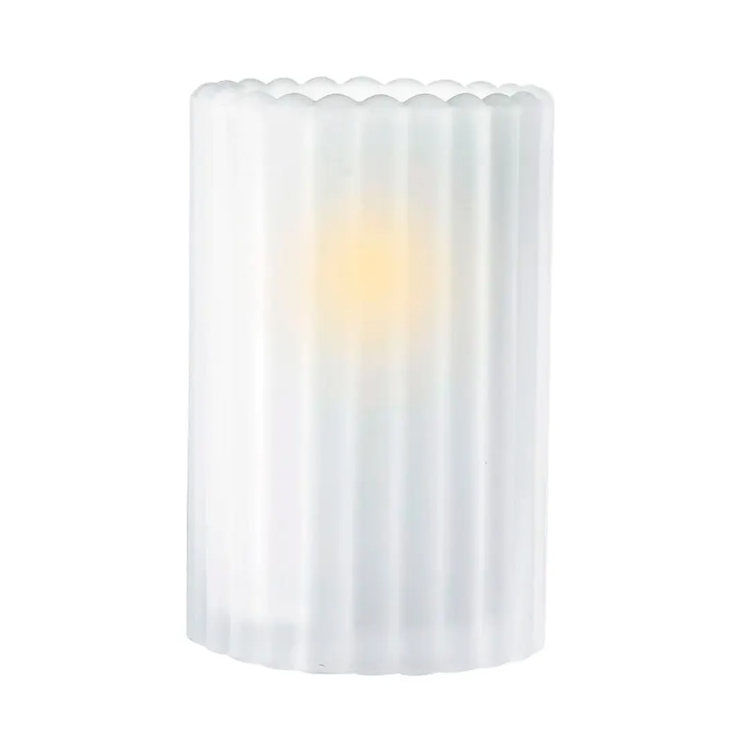 Sterno 80218 Candle Lamp, 5" H x 3-1/8" Dia Glass, Fits 24-36hr Wax or Flameless Candles - 6/Case