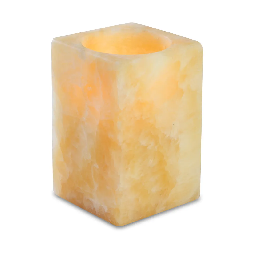 Sterno 80230 Classic Alabaster Candle Lamp, 3½" H x 2½" Dia., Square Glass Globe, Liquid Wax, - 6/Case