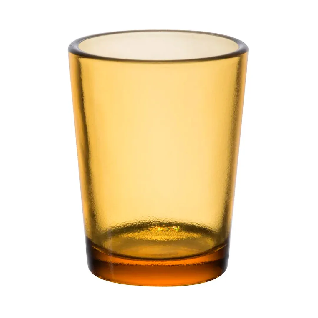 Sterno 80282 Luna Votive Lamp, 3" H x 2-3/8" Dia., Amber Glass, Petite Round - 6/Case