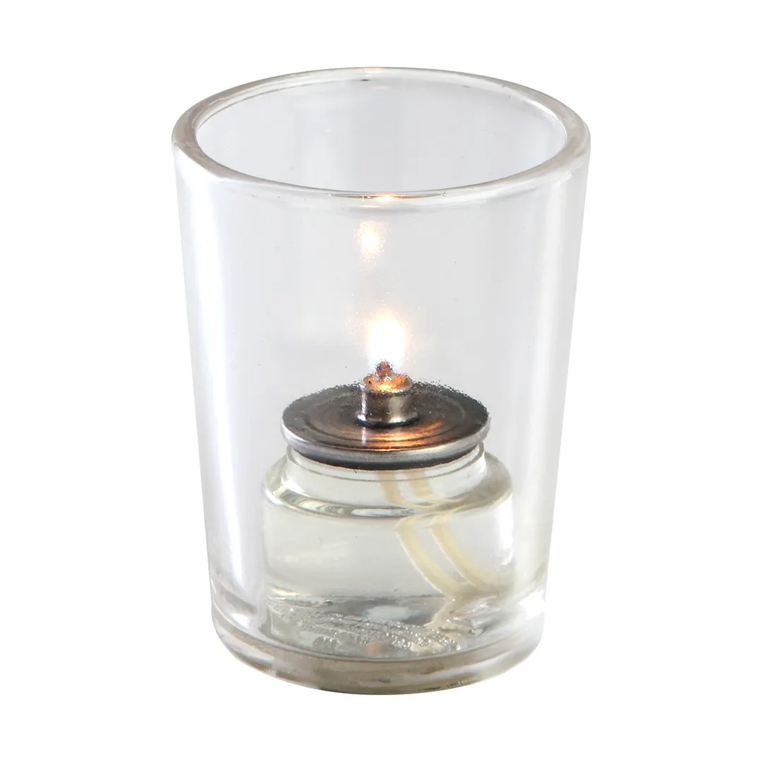 Sterno 80284 Luna Votive Lamp, 3" H x 2-3/8" Dia., Clear Glass, Round, Wax Candles, - 1/Case