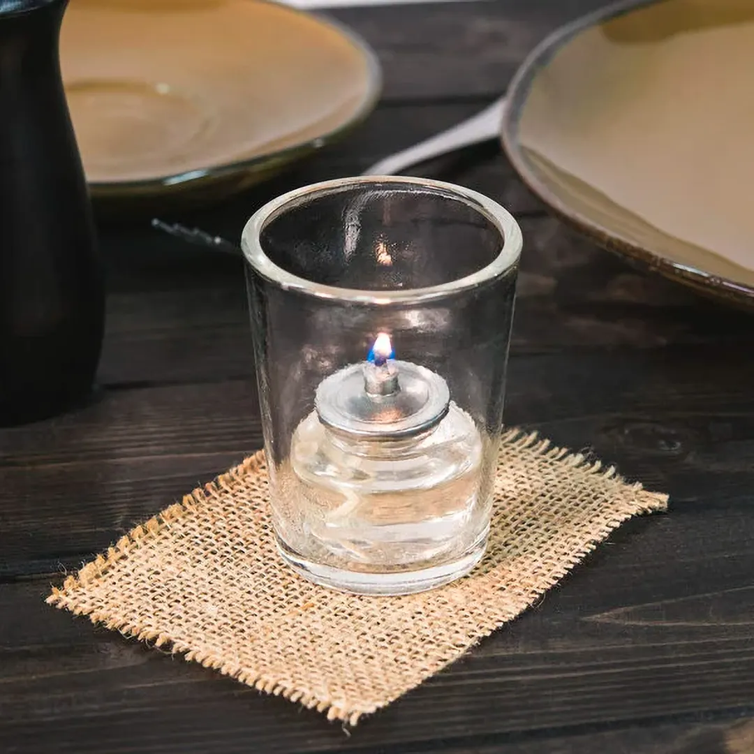 Sterno 80284 Luna Votive Lamp, 3" H x 2-3/8" Dia., Clear Glass, Round, Wax Candles, - 1/Case