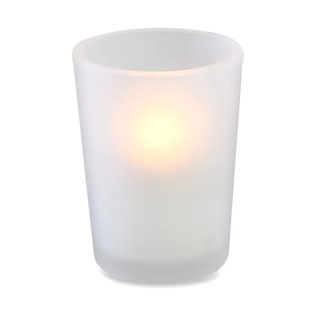 Sterno 80286 Luna Votive Lamp, 3" H x 2-3/8" Dia., Frosted Glass, Round, Soft Light® Ready - 6/Case