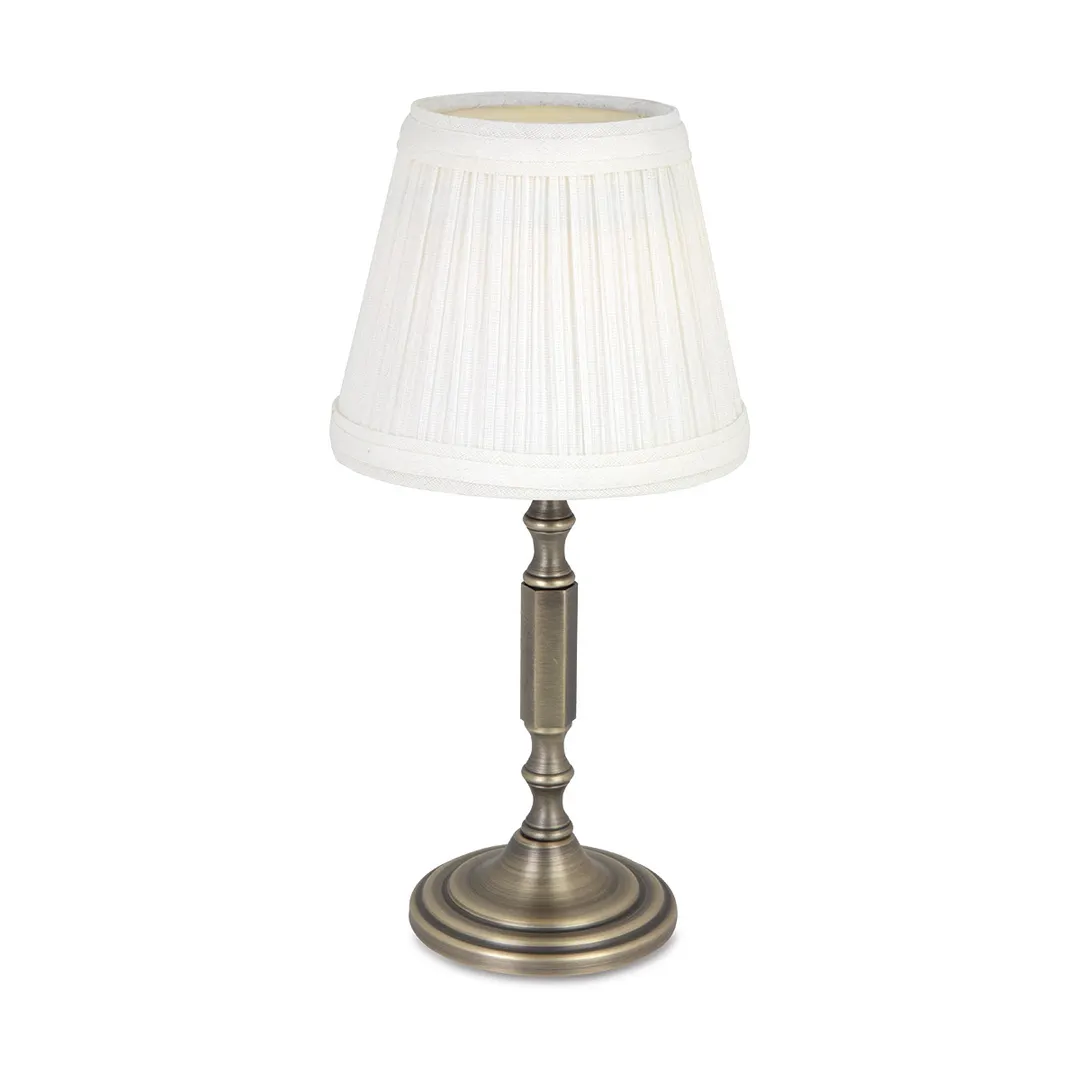 Sterno 80412 Candle Lamp, 10-1/2" H x 3-11⁄32" Dia., White Shade, Oil Bronze Base, Liquid Wax, Case