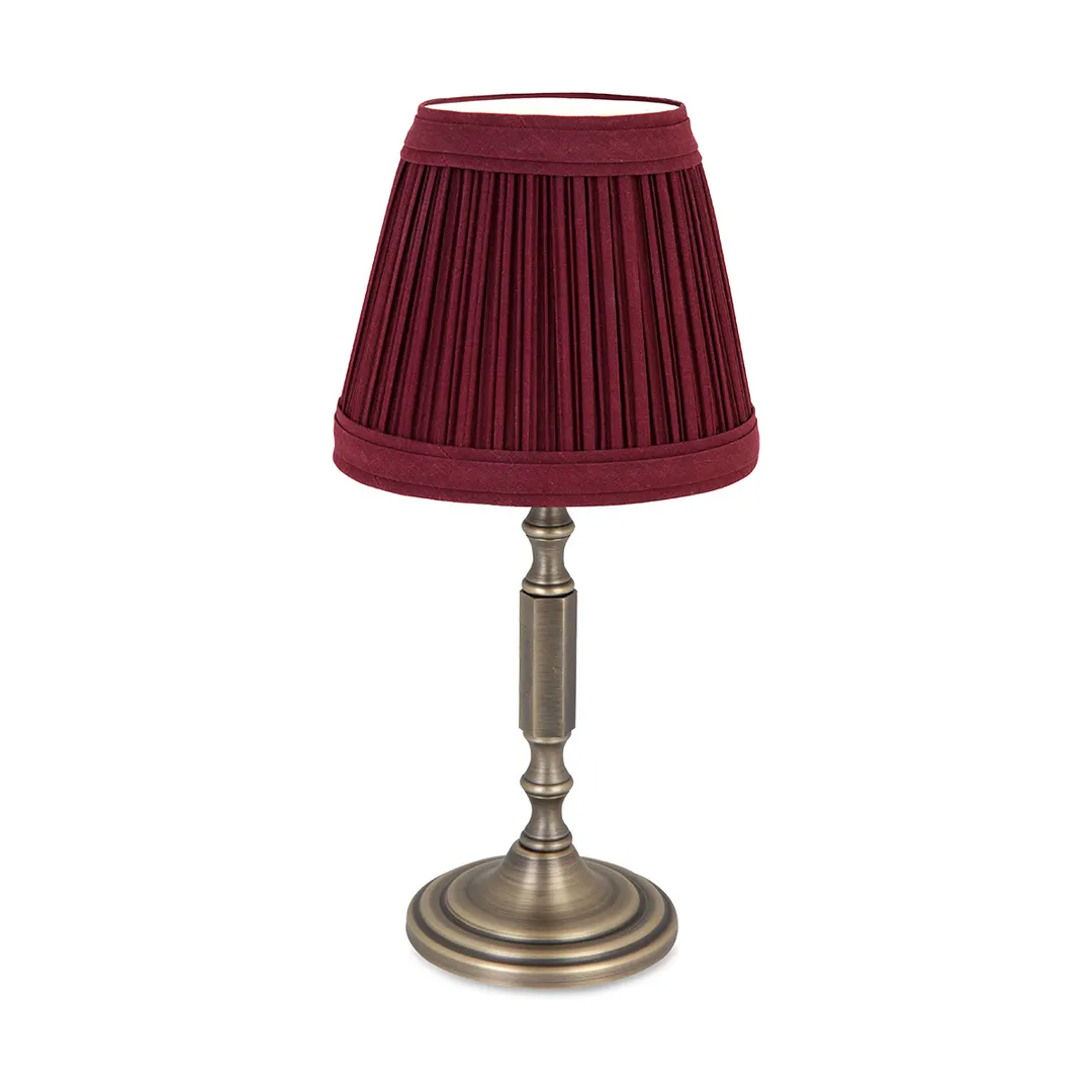 Sterno 80414 La Rue Candle Lamp, 10-1/2" H x 3-11/32" Dia., Wine Shade, Oil Bronze Base, Globe - 6/Case