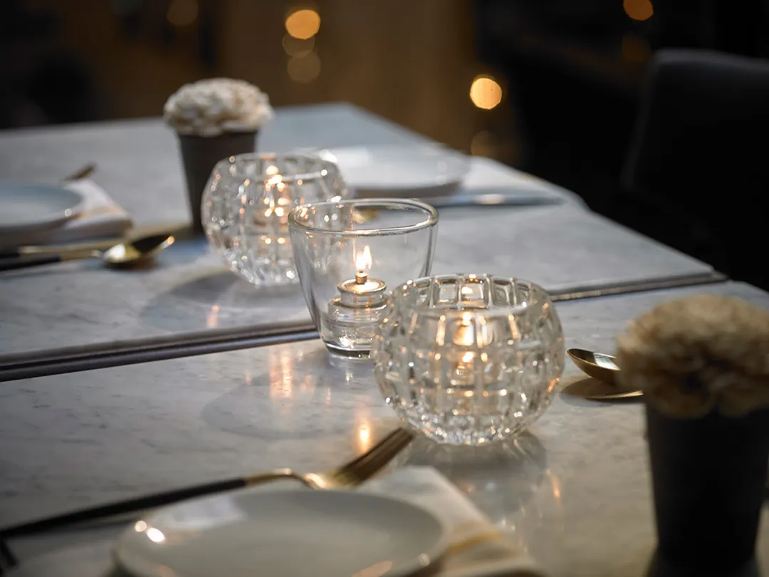 Sterno 80526 Brilliance Candle Lamp, 3¼" Glass Holder, Fits 8-12hr or Flameless Candles - 6/Case