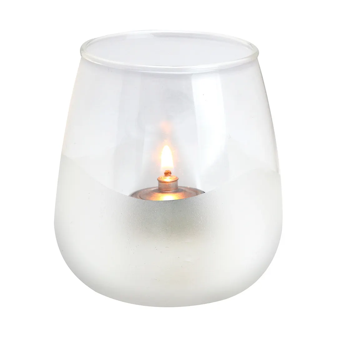 Sterno 80536 Sonoma Pinot Lamp, 4" Glass Candle Holder, Fits 15-30hr Soft Light Wax Candles- 6/Case