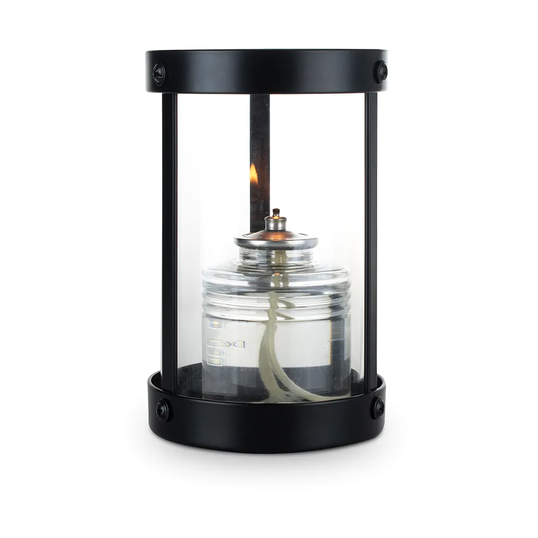 Sterno 80564 Penny Lamp Candle Holder, 5½" H x 3⅜" Dia., Glass Metal Frame, Wax/Flameless - 6/Case