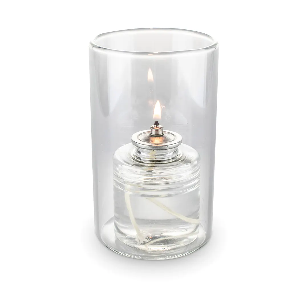 Sterno 80572 Lamp, 5" Glass Cylinder, Liquid Wax Candle, 36‑50hr Soft Light®, - 6/Case