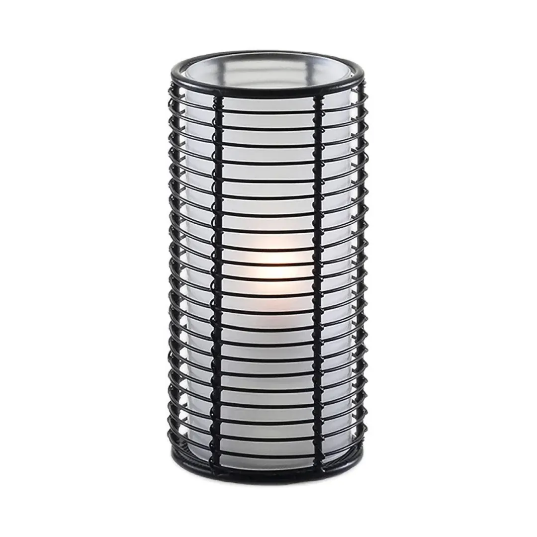 Sterno 85240 Candle Lamp Base - Round, 6" H x 2-7/8" Dia., Black, Light® Wax Candles - 6/Case