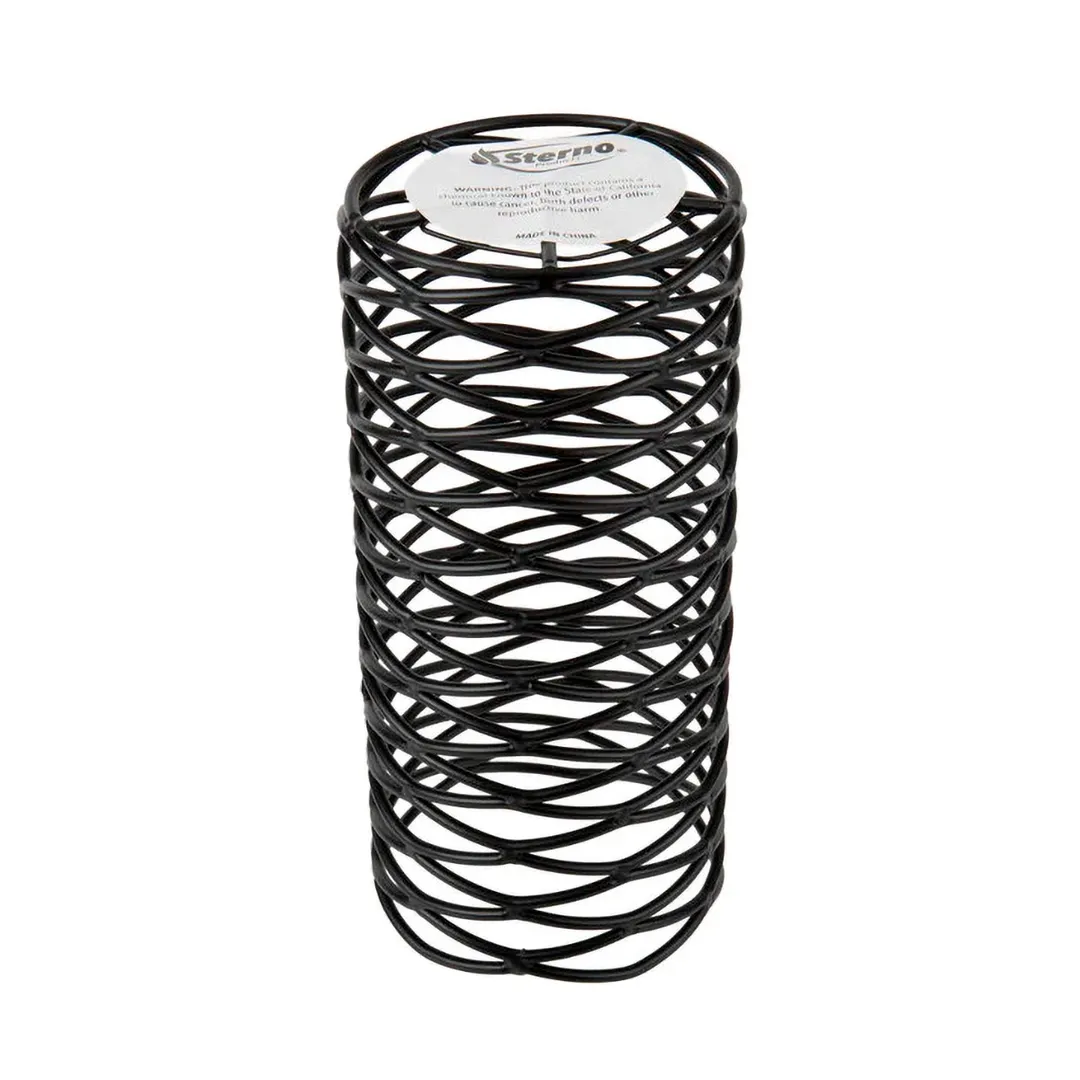 Sterno 85244 Industrial Brandy Lamp Base, 6" H x 2-3/4" Dia., Round Black Wire - 6/Case