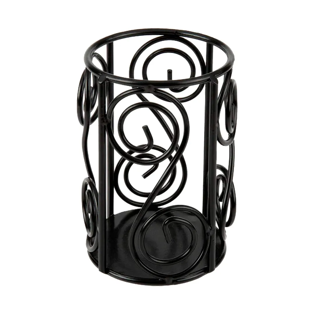 Sterno 85264 Industrial Chic Swirl Lamp Base, Gloss Black Wire, 4"1/8 H x 2"3/4 Dia., Round - 6/Case