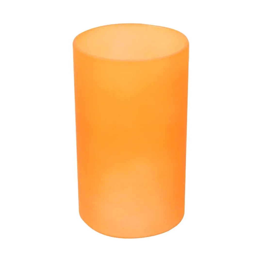 Sterno 85280 Globe Candle Lamp, 4" H x 2-3/8" Dia., Orange Frost Glass Cylinder - 6/Case