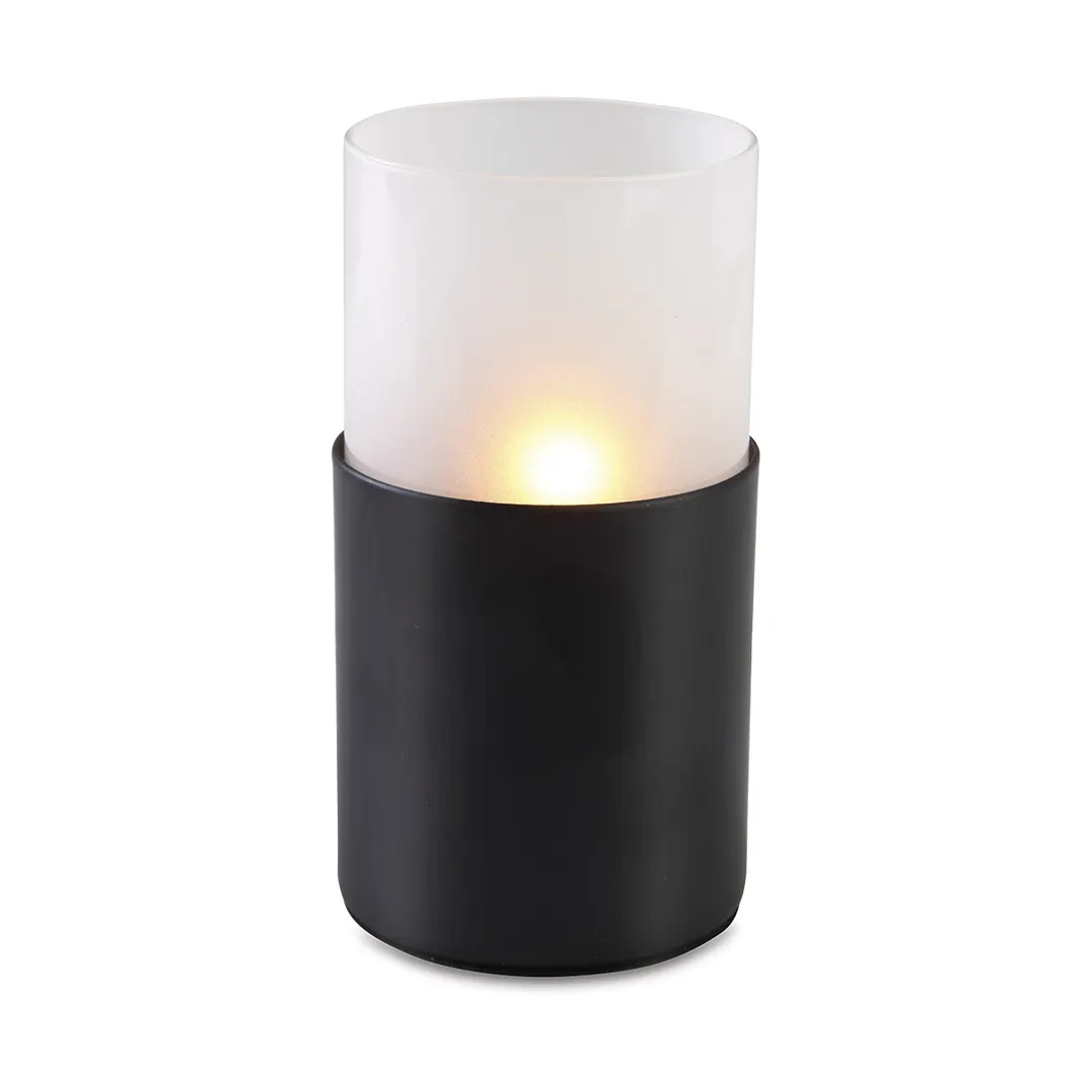 Sterno 85338 Monacco Globe Candle Lamp, 5" H x 2-1/2" Dia Glass Cylinder Frost Finish - 6/Case