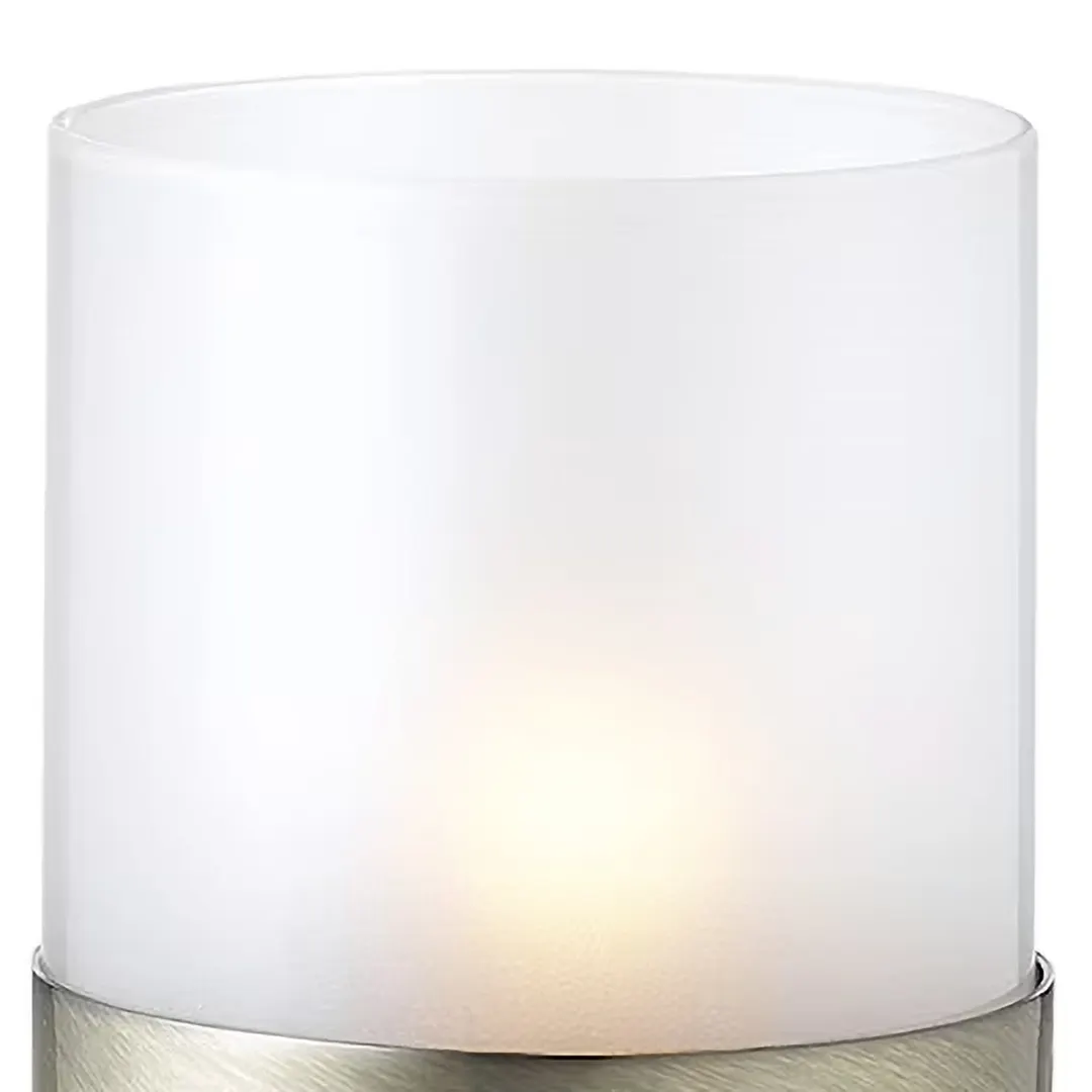 Sterno 85338 Monacco Globe Candle Lamp, 5" H x 2-1/2" Dia Glass Cylinder Frost Finish - 6/Case