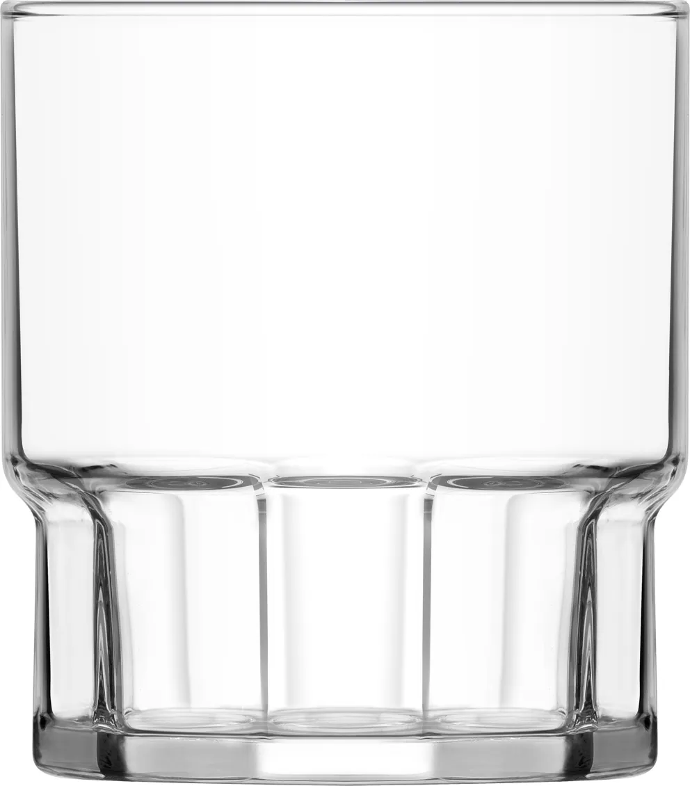 LAV HORECA BON340 Soft Drink Glass, 13.5 oz (3 ¾" H x 3 ½" Rim), Fine Rim Glass, Stackable, 12/Case