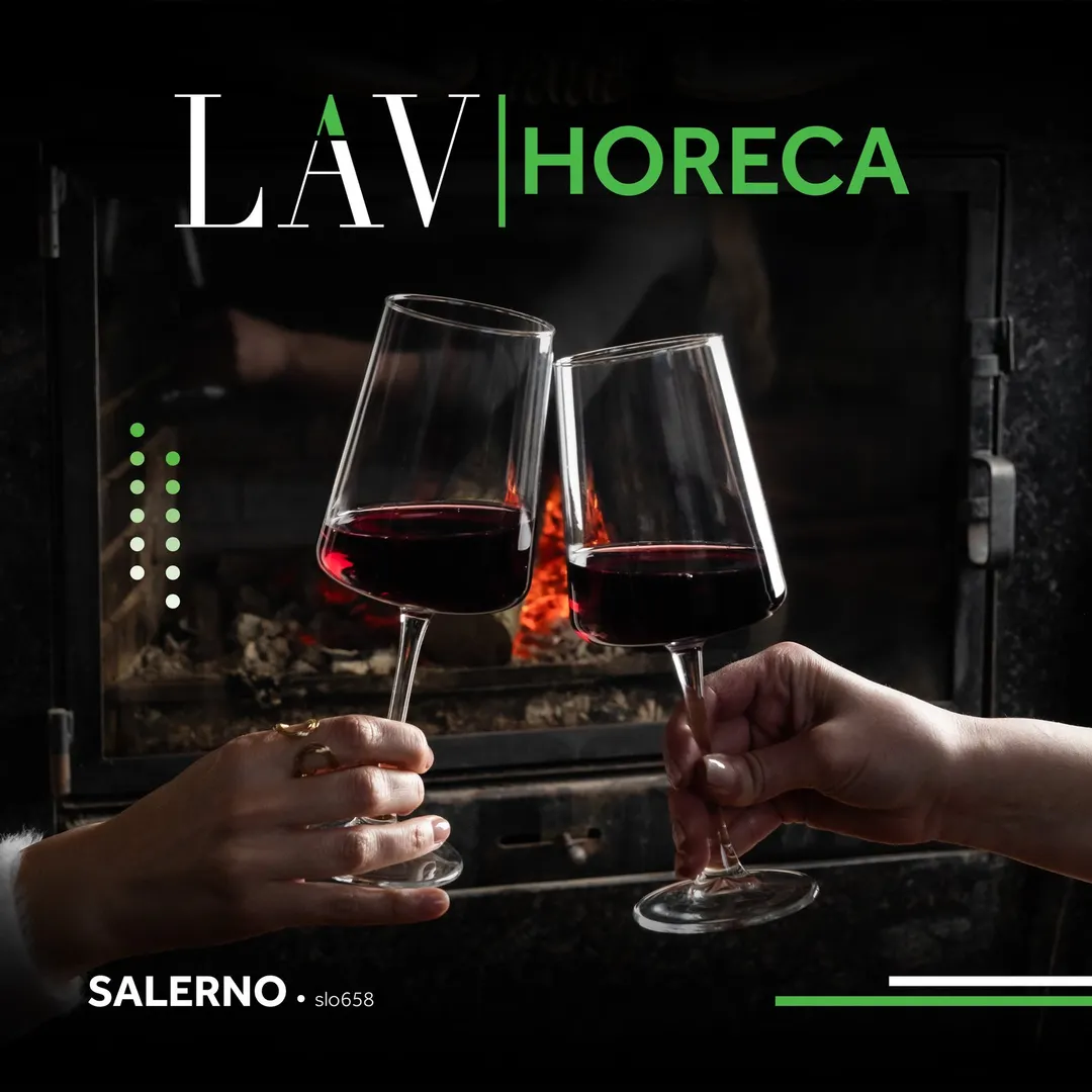LAV HORECA SLO658 Wine Glass, 19.5 oz, 9 " Height, Stemmed, Fine Rim, Soda Lime Glass - 12/Case