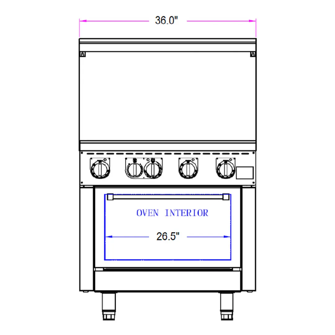 Comstock-Castle CS-ER36-24G-208 Electric 36" Restaurant Range