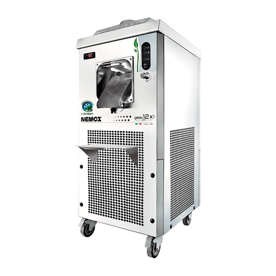 Eurodib GELATO12KST Nemox 12 kg/hr Gelato Display Freezer, Steel, 120 V R290, Front Extraction, Casters