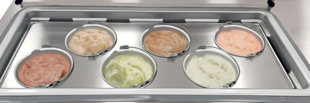 Eurodib GOURMETPRO Support Frame - Steel Base with Six Aluminum Gelato Bowls, Made in Italy