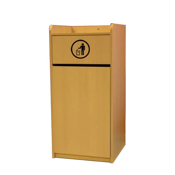 Omcan USA 43840 - 36-Gal Trash Receptacle, 22"x22"x47", Door with Engraved Thank You - 1/Each