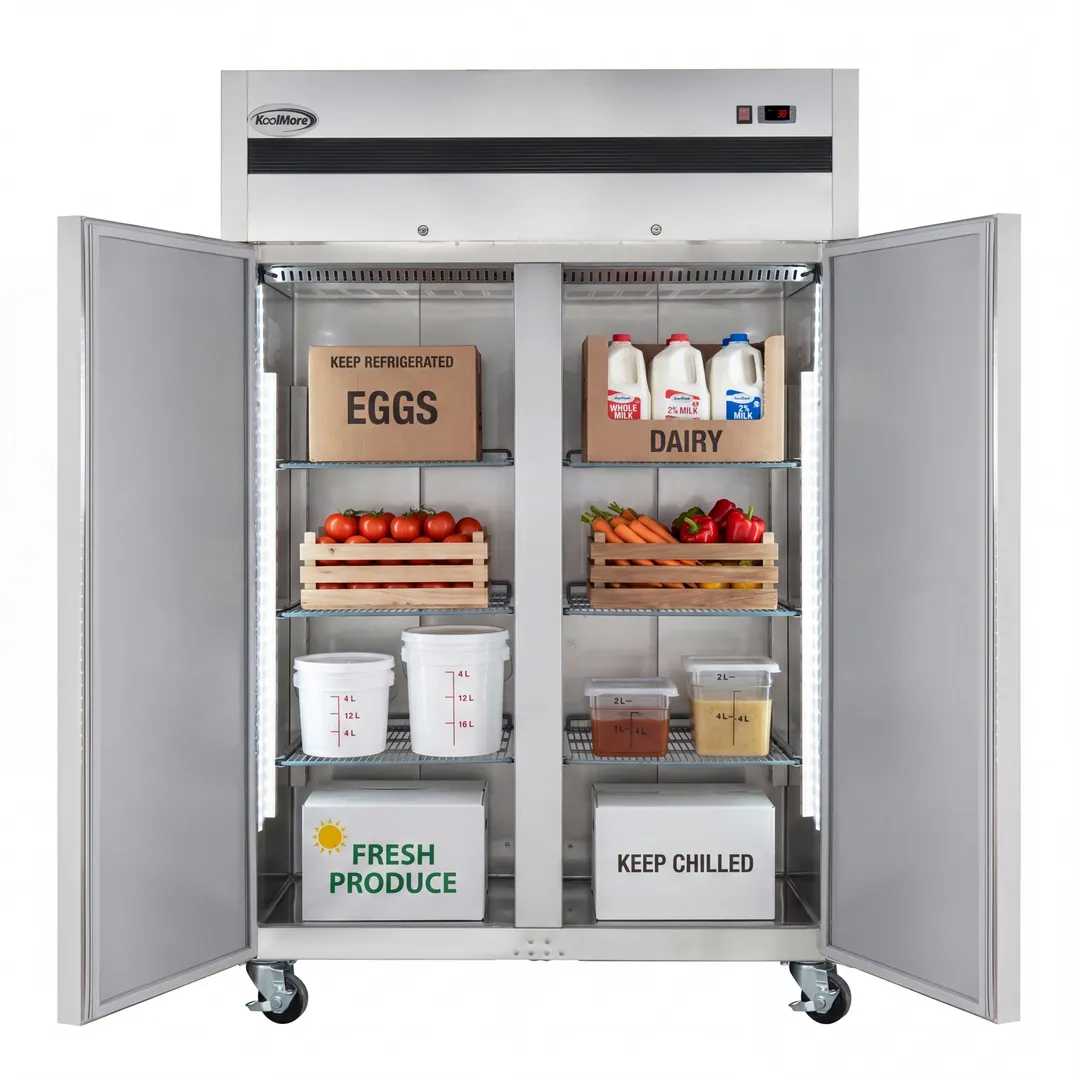 Koolmore KM-RIR-2D-SS-TM Reach-In Refrigerator
