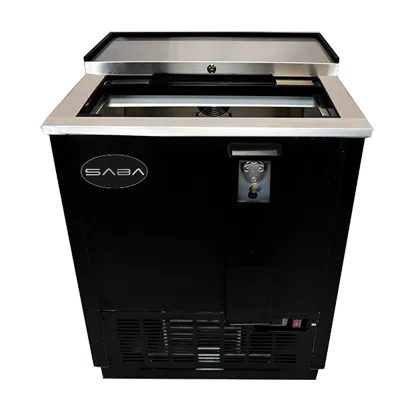 SABA SBC-25B Bottle Cooler – 26-3/8" W, 4.5/6 Cases 12oz, Black Exterior, 1/6 HP, 115V, R134a