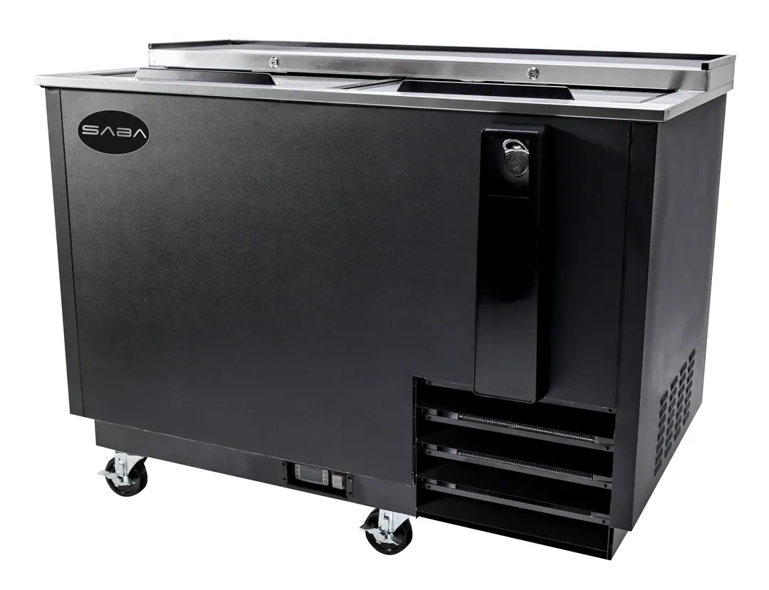 SABA SBC-50B Bottle Cooler – 49.5" W, 2‑Section, 16.5/24 Case Capacity, 115V
