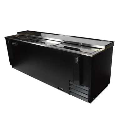 SABA SBC-95B Bottle Cooler – 95¼" Wide Black Exterior, Holds 37.5 Cases (12 oz), 1/2 HP, 33‑38°F, R134a
