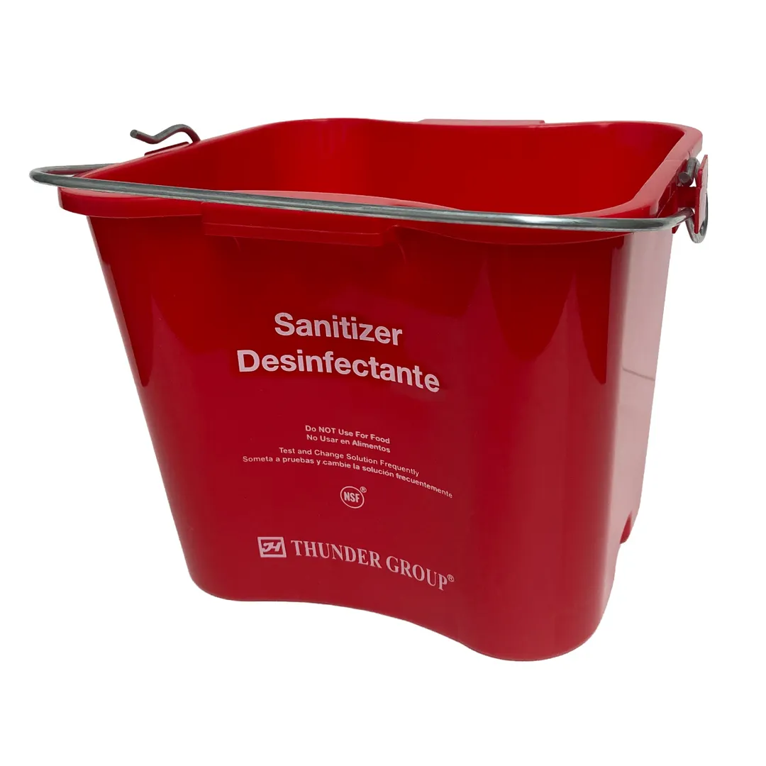 Thunder Group PLCP003RD Sanitizing Pail, 3 Qt Red Bowl, 7-3/4" x 6-3/4" x 6", NSF Certified