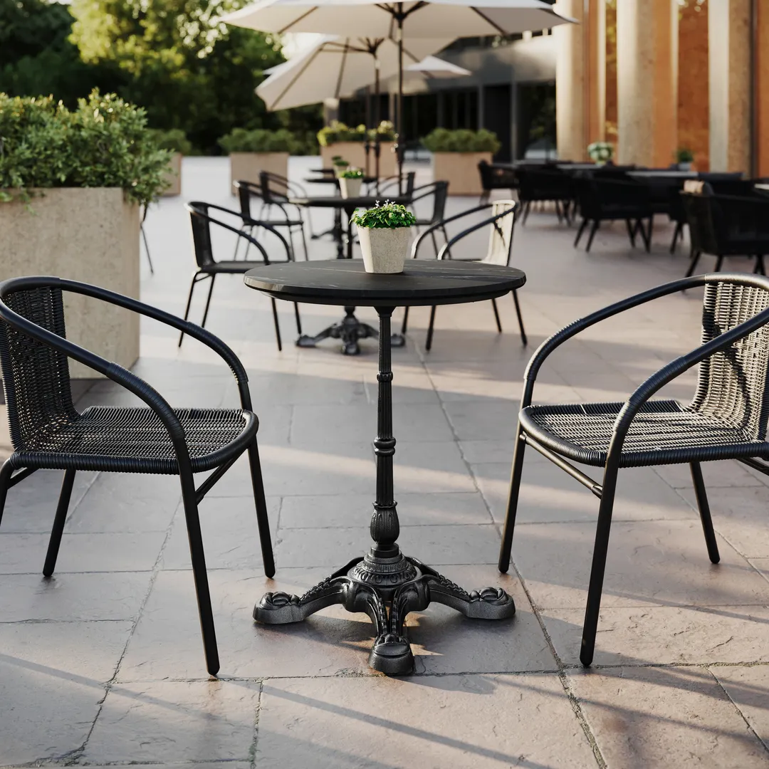 Flash Furniture ST-RD24-BKMAR-SDAT2222-GG Outdoor Table