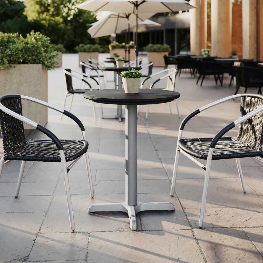 Flash Furniture ST-RD24-BKMAR-T2222S-GG Outdoor Table