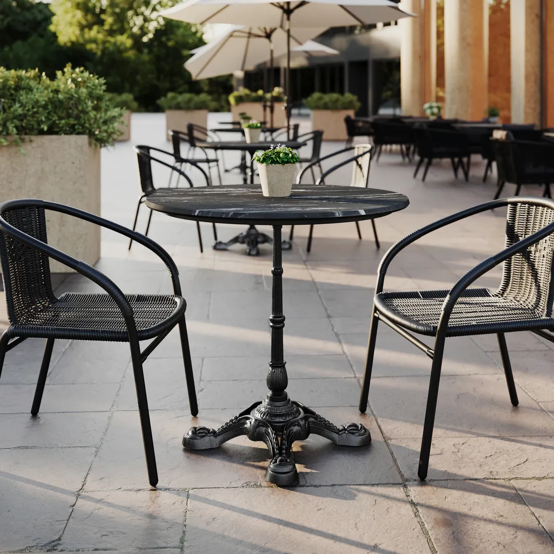 Flash Furniture ST-RD31-BKMAR-SDAT2222-GG Outdoor Table