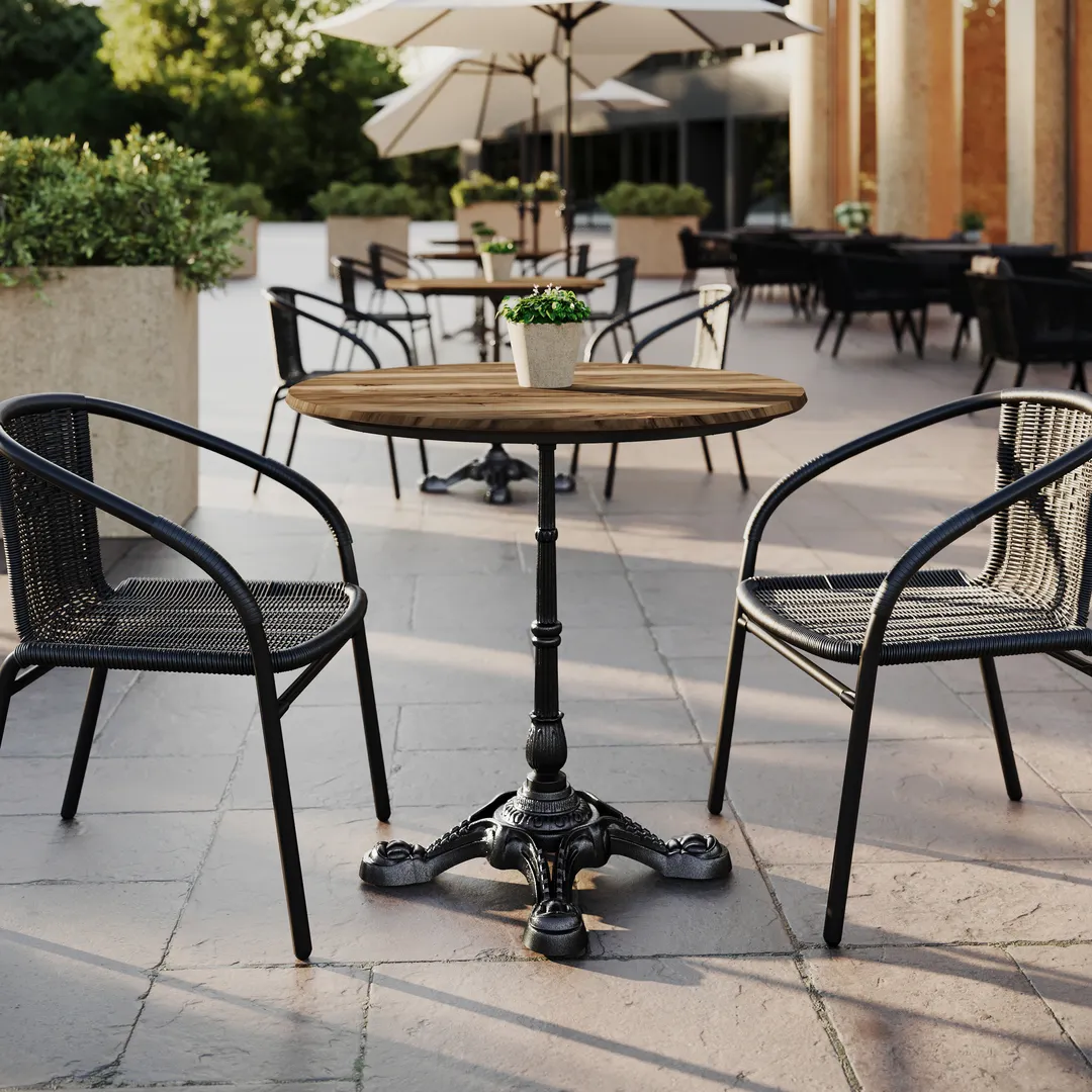 Flash Furniture ST-RD31-NAT-SDAT2222-GG Outdoor Table