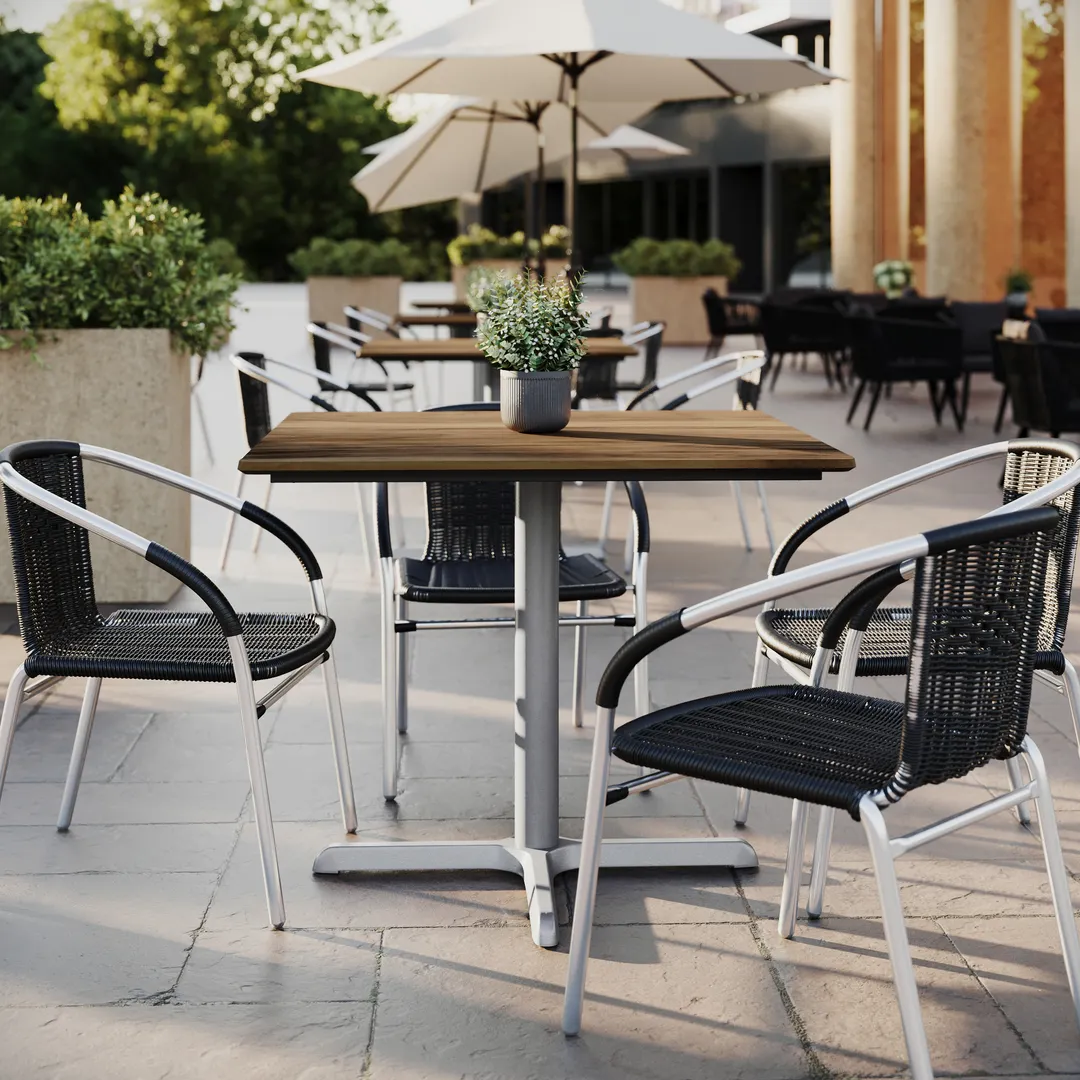 Flash Furniture ST-SQ36-NAT-T3030S-GG Outdoor Table