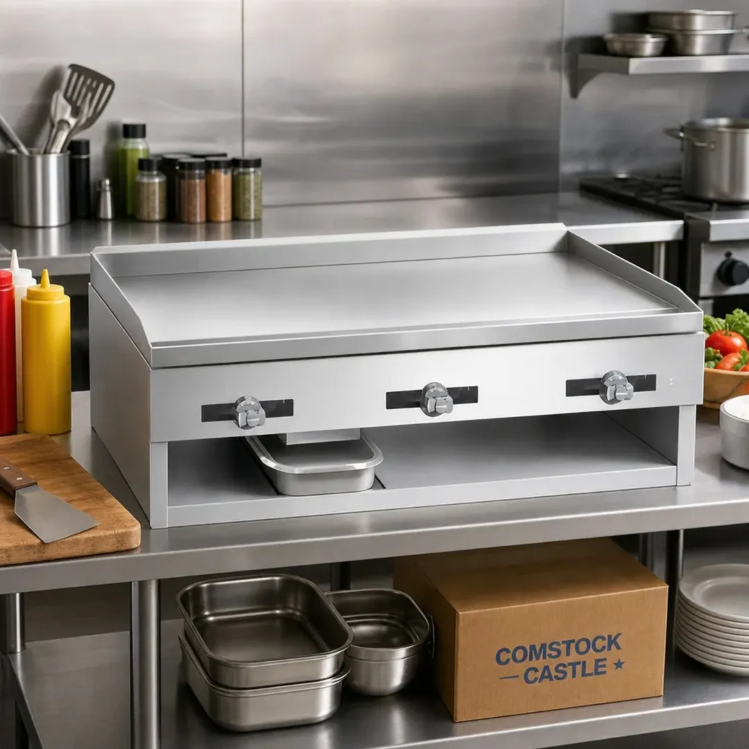 Comstock-Castle 1048 48" Countertop Gas Griddle with Manual Controls, 1/2" Steel Plate, 48.000 BTU