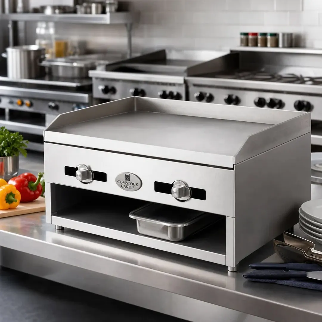 Comstock-Castle 10T24 24" Countertop Gas Griddle with Thermostat / Solid State Controls, 36.000 BTU