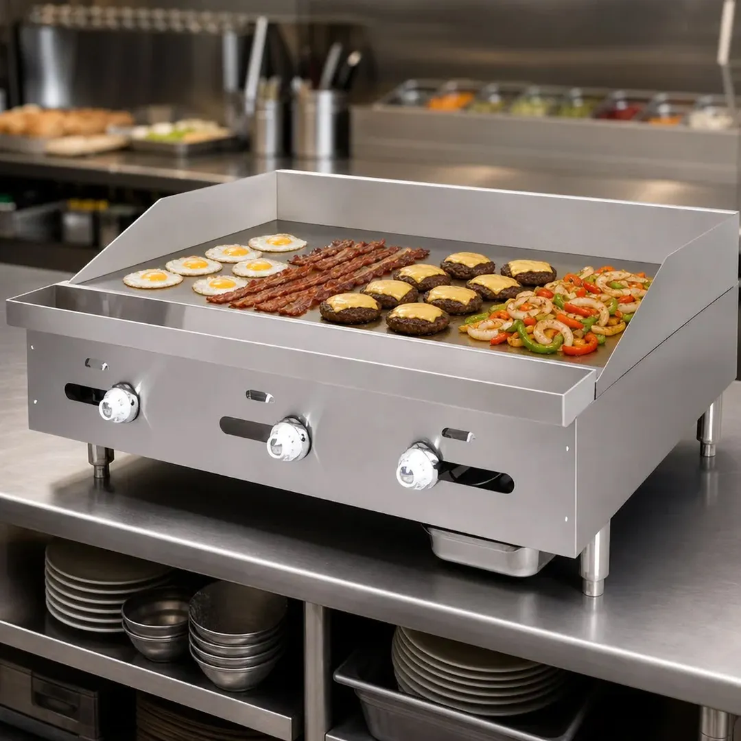 Comstock-Castle 3272TG 72" Countertop Gas Griddle with Thermostat / Solid State Controls, 150.000 BTU