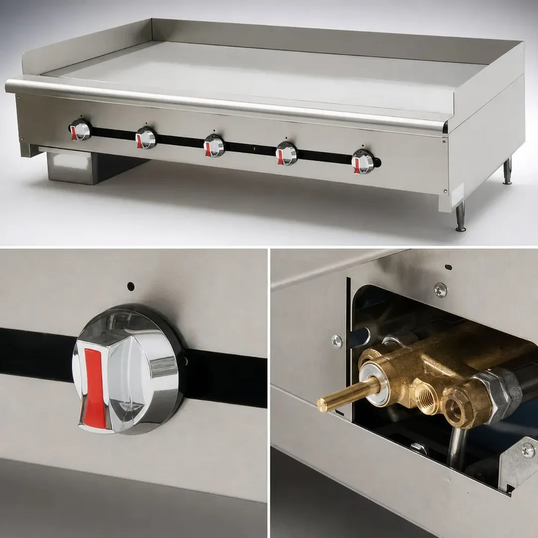 Comstock-Castle CCMG3136-1 36" Countertop Gas Griddle with (3) Manual Controls, 90.000 BTU