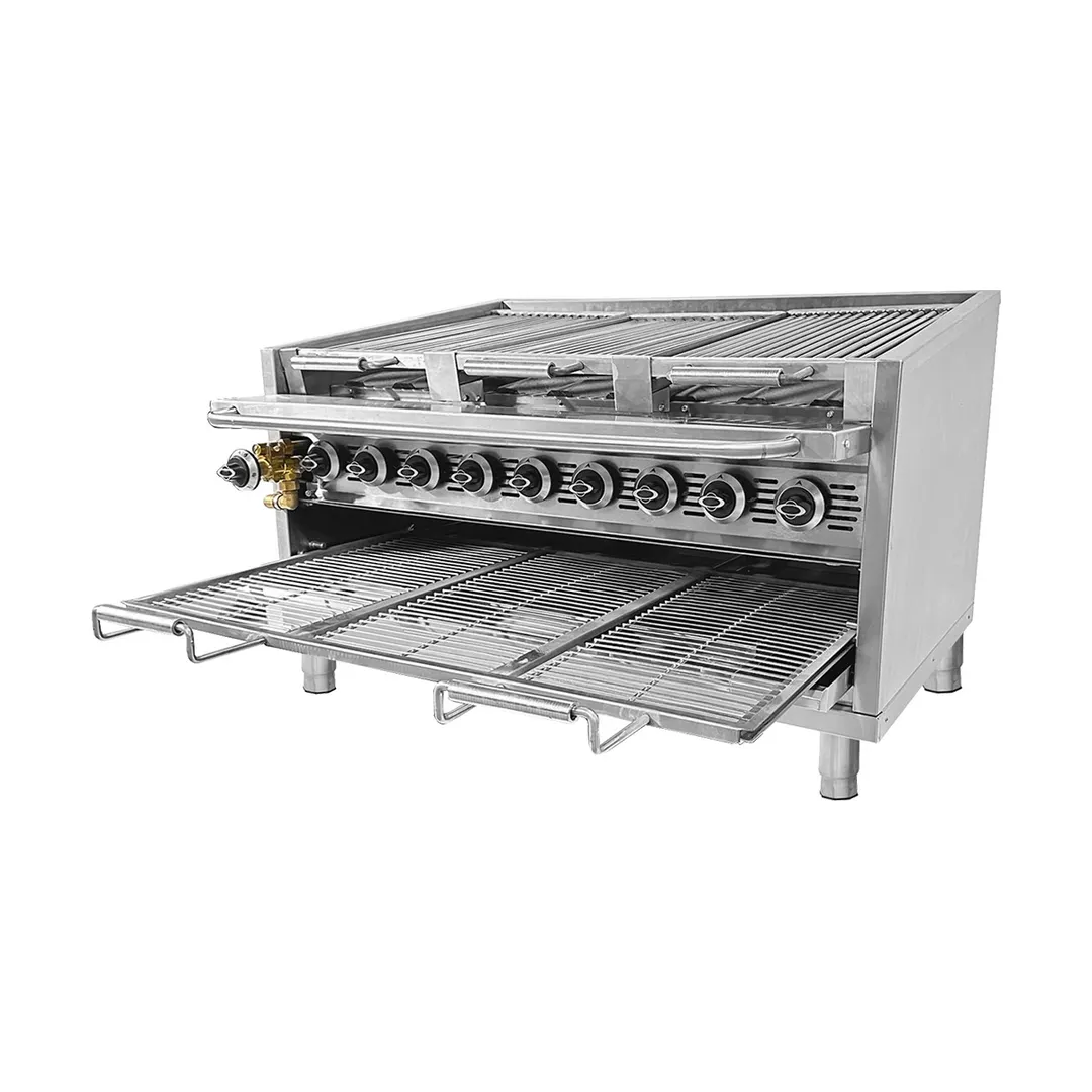 EMPERO EMP.PLS.US-5-USA 36" Floor Model Radiant American Gas Charbroiler w/ (6) Burners, 103,000 BTU
