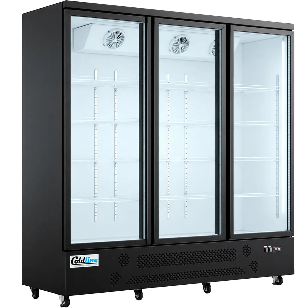 Coldline G3-B - 3‑Section Merchandiser Refrigerator, 26.8 cu ft., 49"W x 28"D x 80"H, Black 1/2 HP,33‑41°F