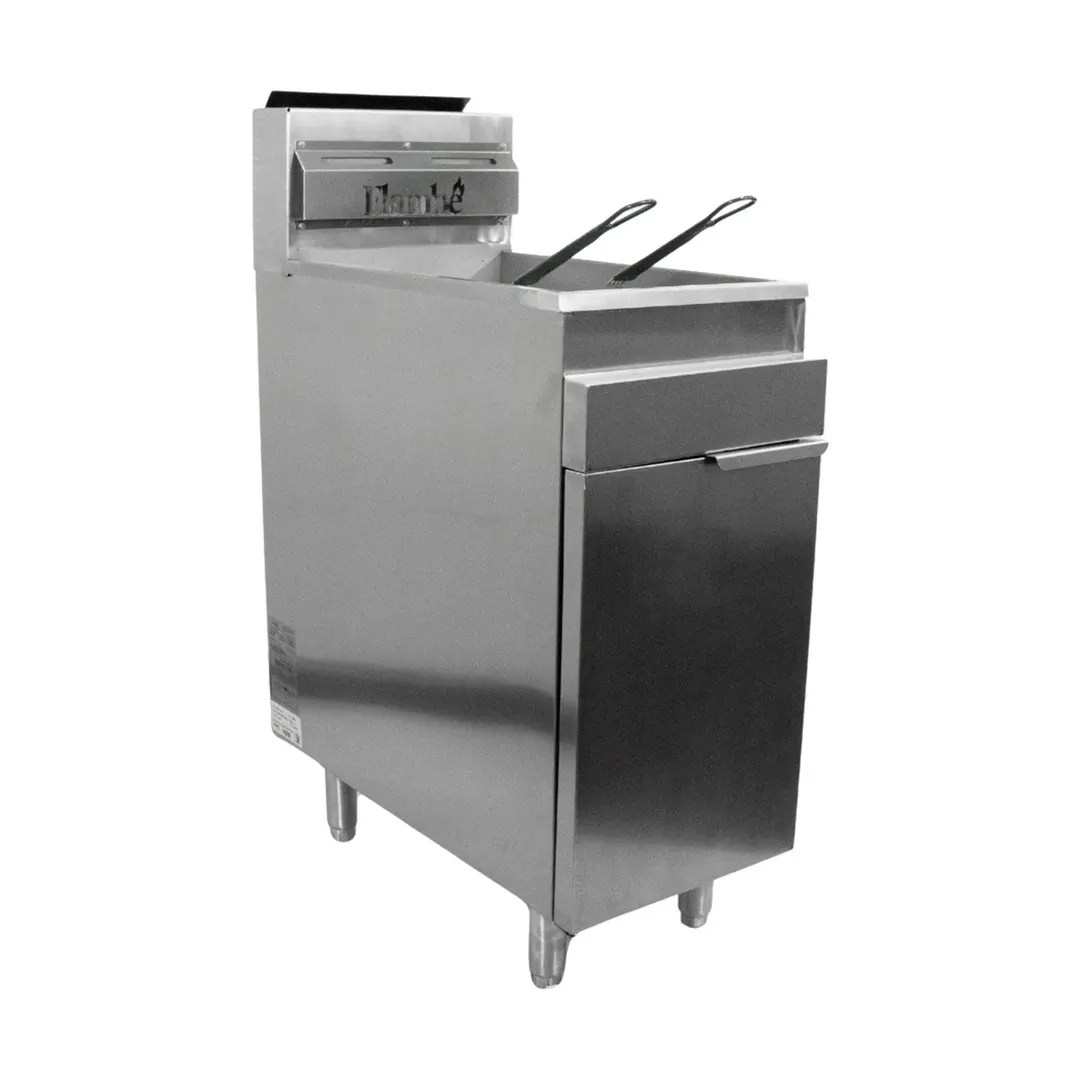 Concasse EFREF2X20 34" Floor Model Gas Deep Fryer, Full Pot, NG/LP, 25 Ibs Fat Capacity, 105.000 BTU