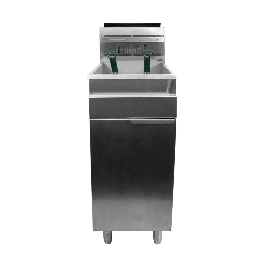 Concasse EFREF2X20 34" Floor Model Gas Deep Fryer, Full Pot, NG/LP, 25 Ibs Fat Capacity, 105.000 BTU