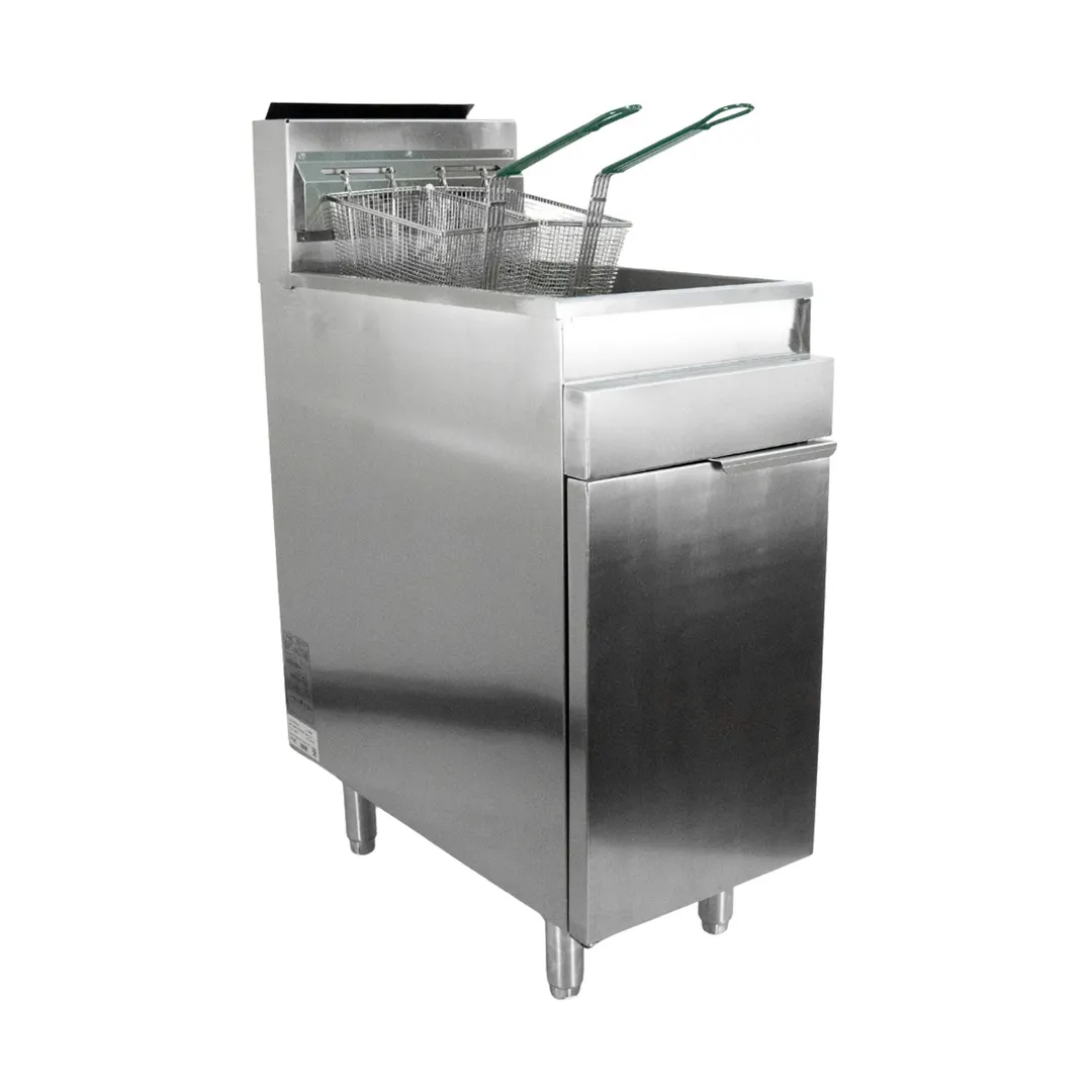 Concasse EFREF2X20 34" Floor Model Gas Deep Fryer, Full Pot, NG/LP, 25 Ibs Fat Capacity, 105.000 BTU