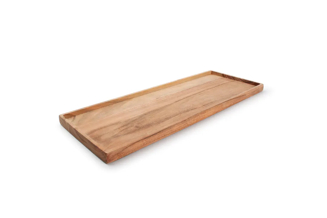 Wood&Food 5315010 Serving Board - Rectangular Acacia Wood Tray 15.9" x 6.1", No Handle