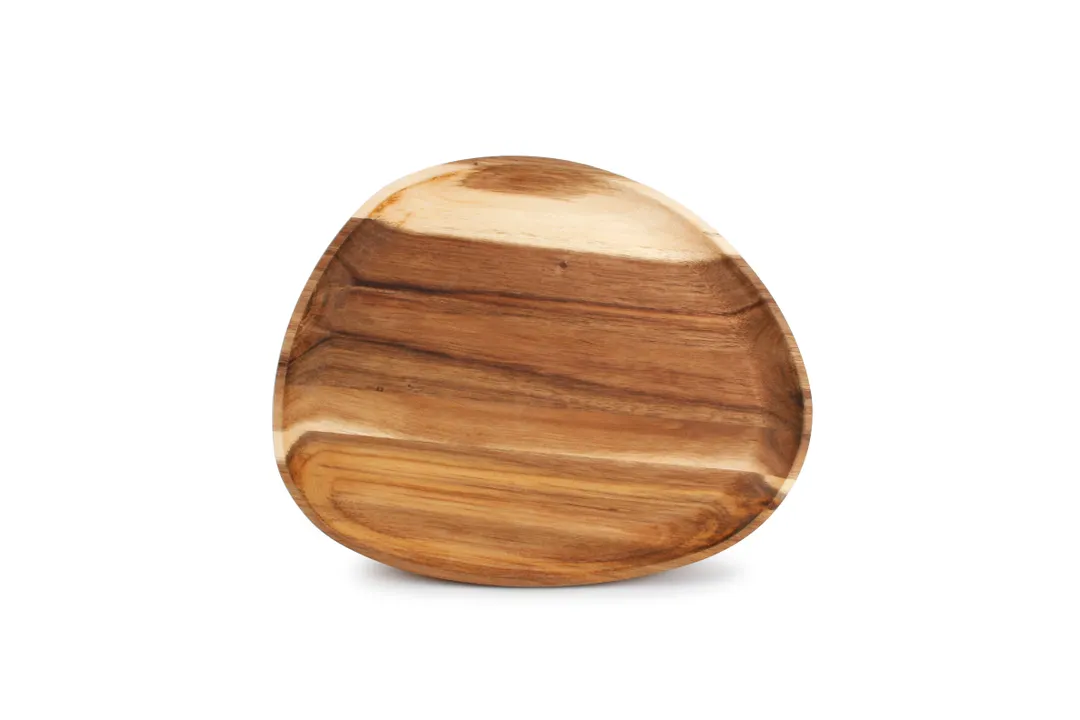 Wood&Food 5315042 Serving Board - Freeform Platter, 10" x 8", Santo Acacia Finish, No Handle