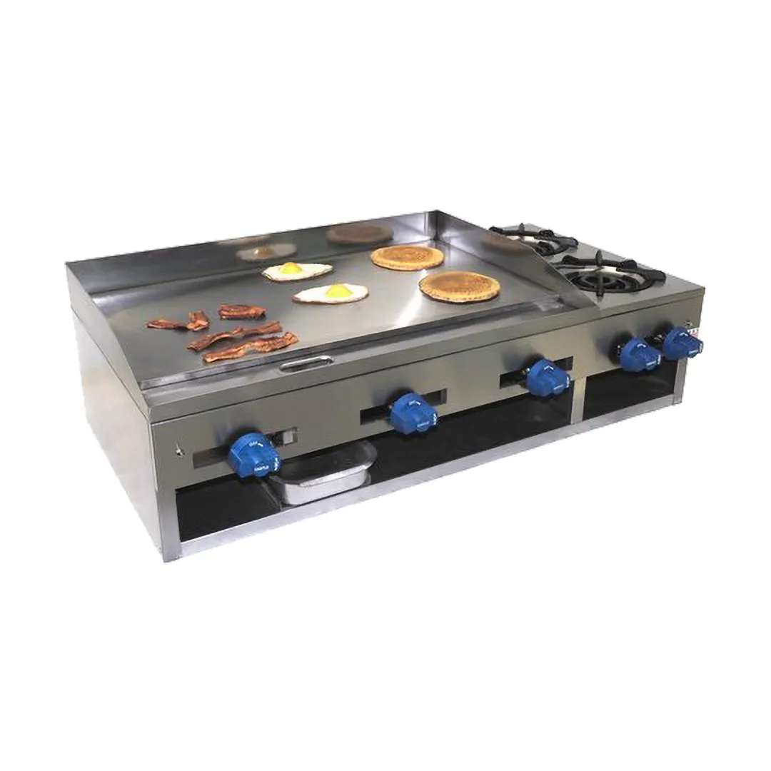 Comstock-Castle 11301B 40" Countertop Gas Griddle/Hotplate/Chesemelter Combo, 74.000 BTU