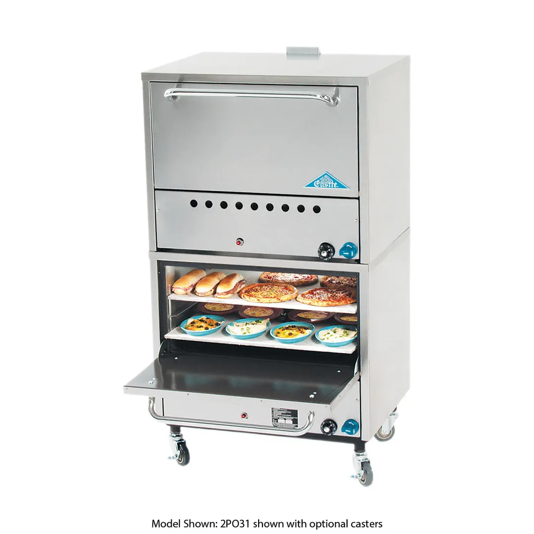 Comstock-Castle 2PO19 24" Double Deck Gas Pizza Oven, Stainless Steel Exterior - 50,000 BTU