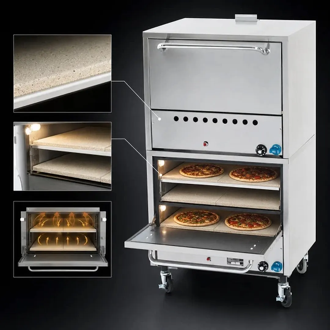 Comstock-Castle 2PO26 31" Double Deck Gas Pizza Oven - 30,000 BTU / Stainless Steel Exterior