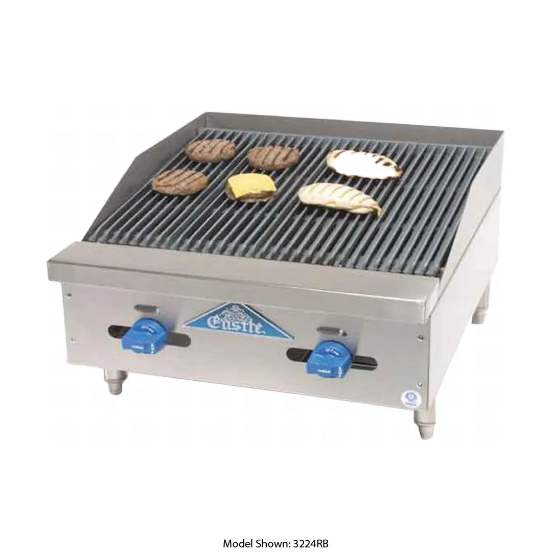 Comstock-Castle 3224LB 24" Countertop Gas Lava Rock Charbroiler w/ (3) Burners, 60.000 BTU